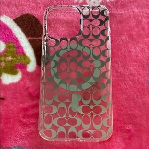 Coach Transparent Gray Patterned Phone Case